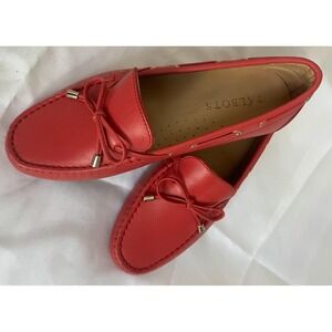 Talbots Womens Shoes Size 5.5M Rose Pink Driving Tie Toes Loafers